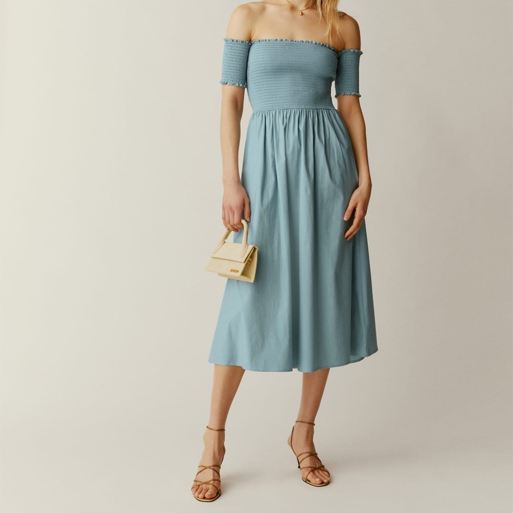 Brand new with tags Reformation Westley Dress in Turquoise size S